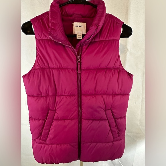 Old Navy Other - Old Navy puffer vest. Hot pink color. Girls size XL. Two hand pockets, full zip.